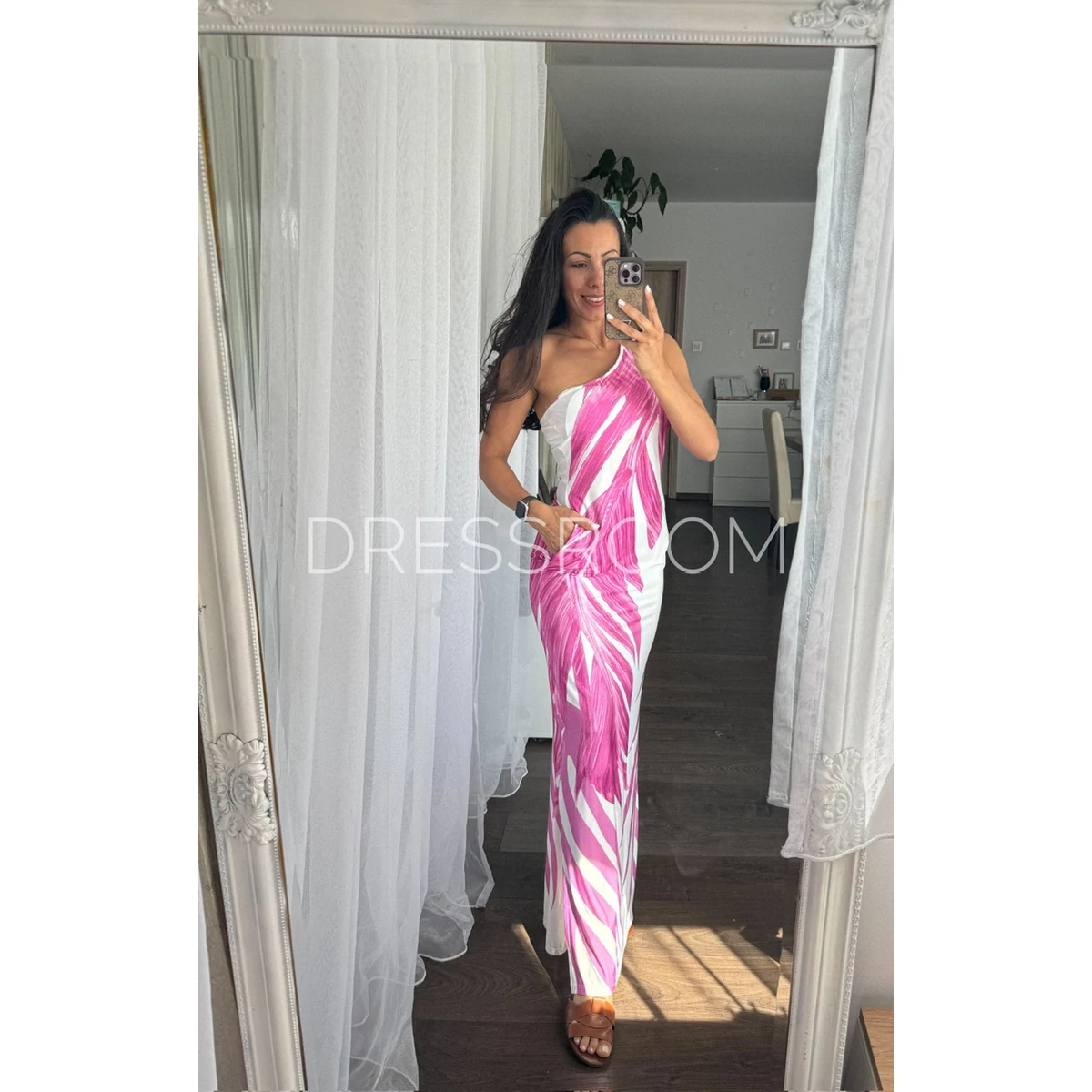JUNGEL hidegselyem ruha - Pink