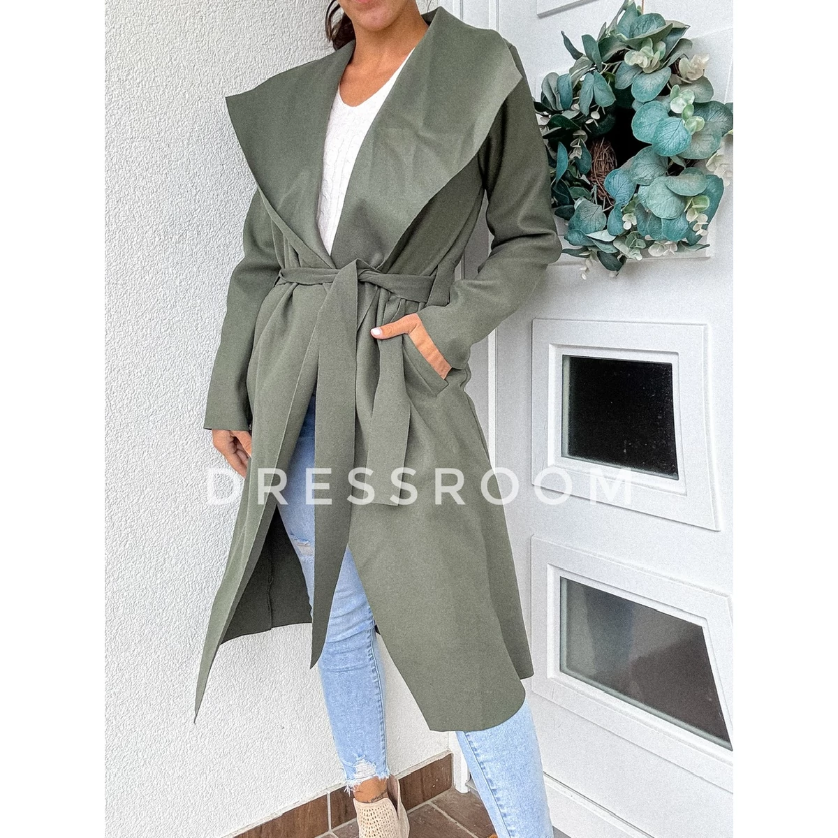 AMIRA kabát - Hosszabb fazon - Khaki