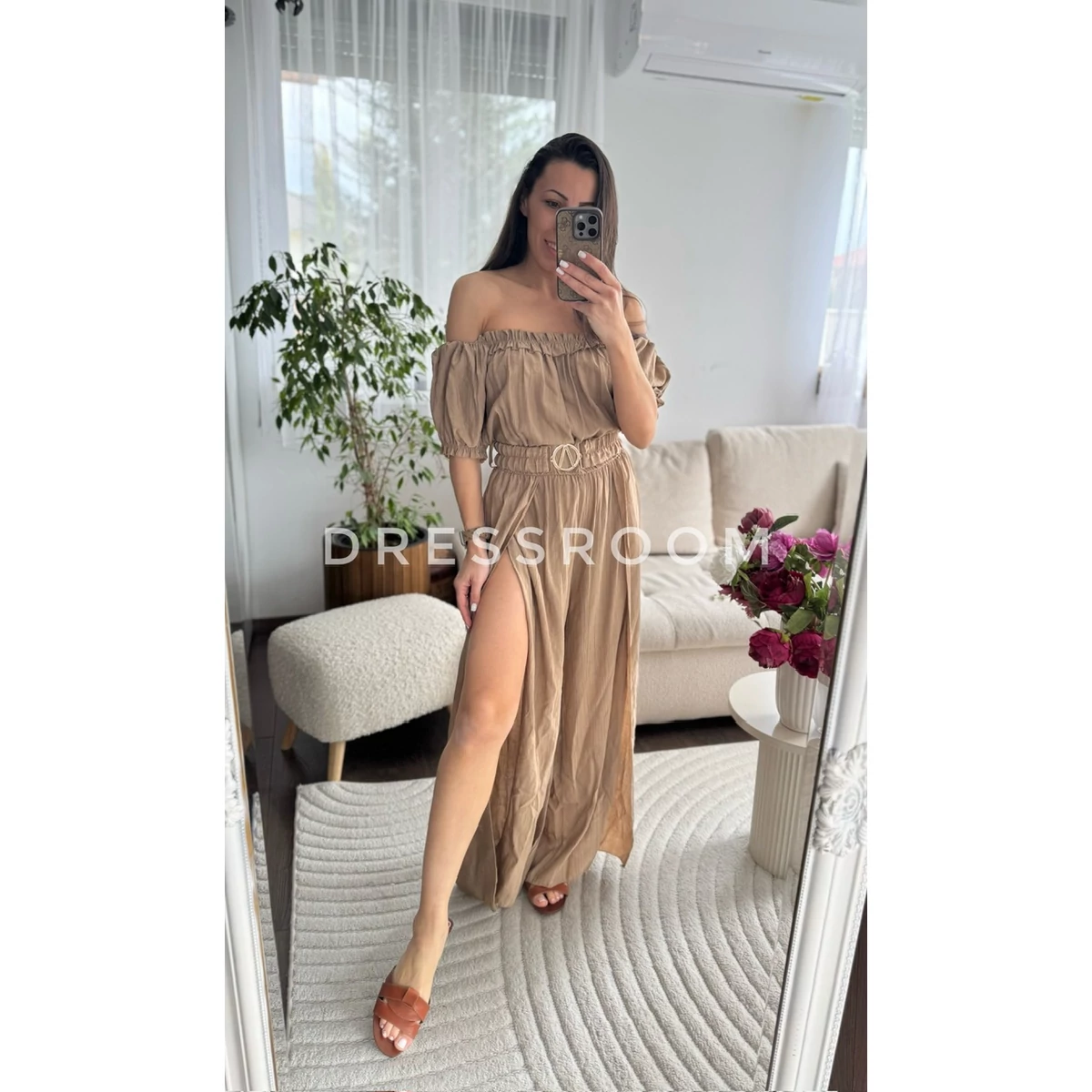 NELLI overall vállnélkül  - Beige