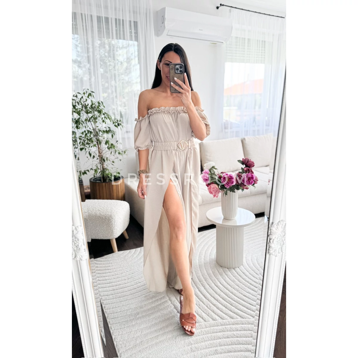 NELLI overall vállnélkül  - Beige