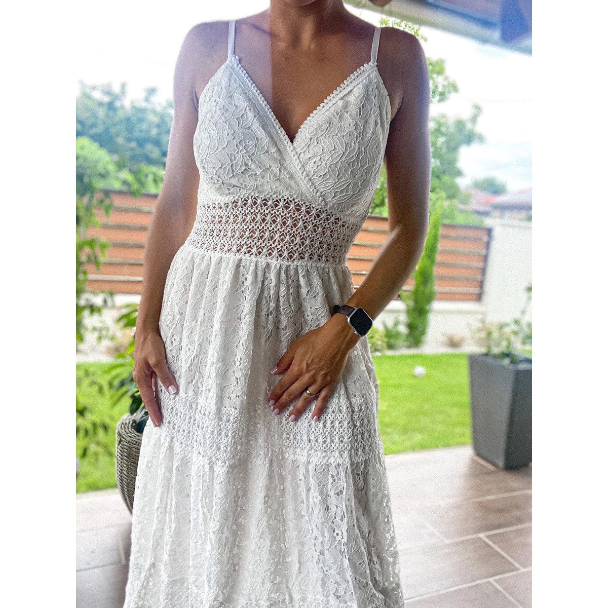 BALI csipke maxi ruha - Fehér