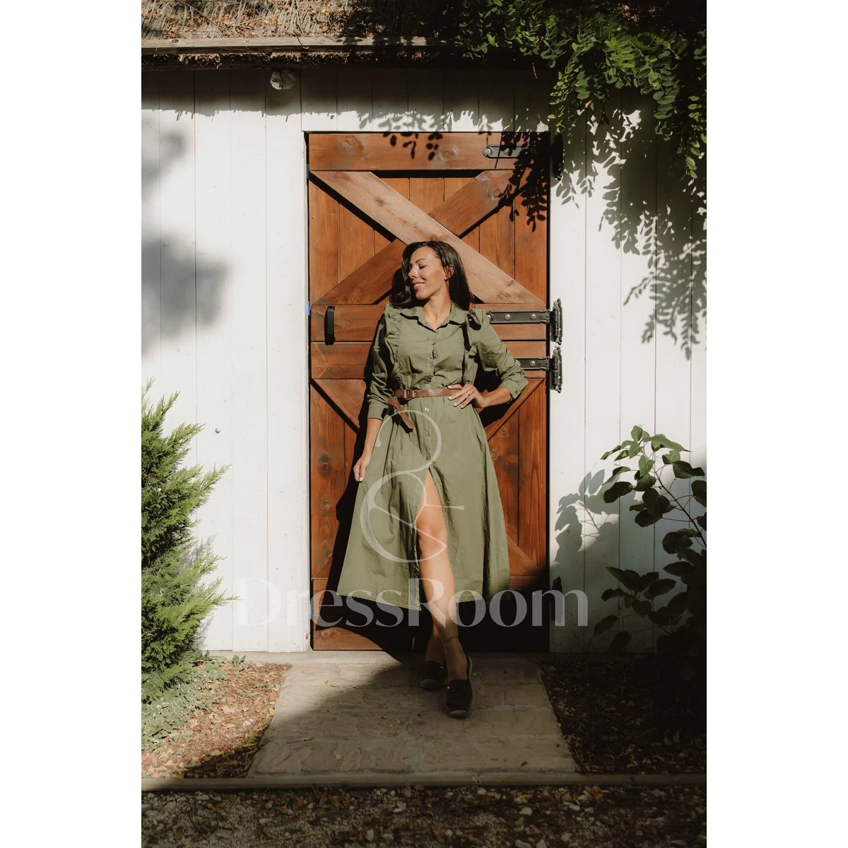 KHAKI midi ruha