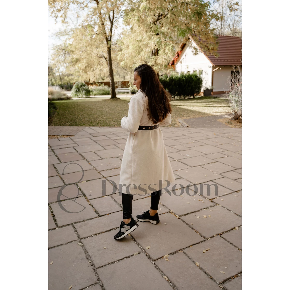 Marine szövetkabát övvel - Beige