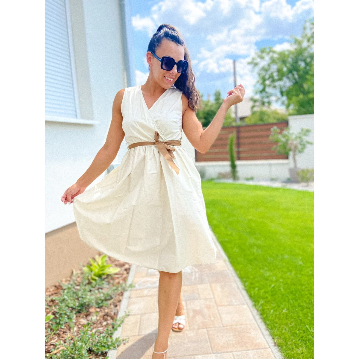 KALA midi ruha - Beige