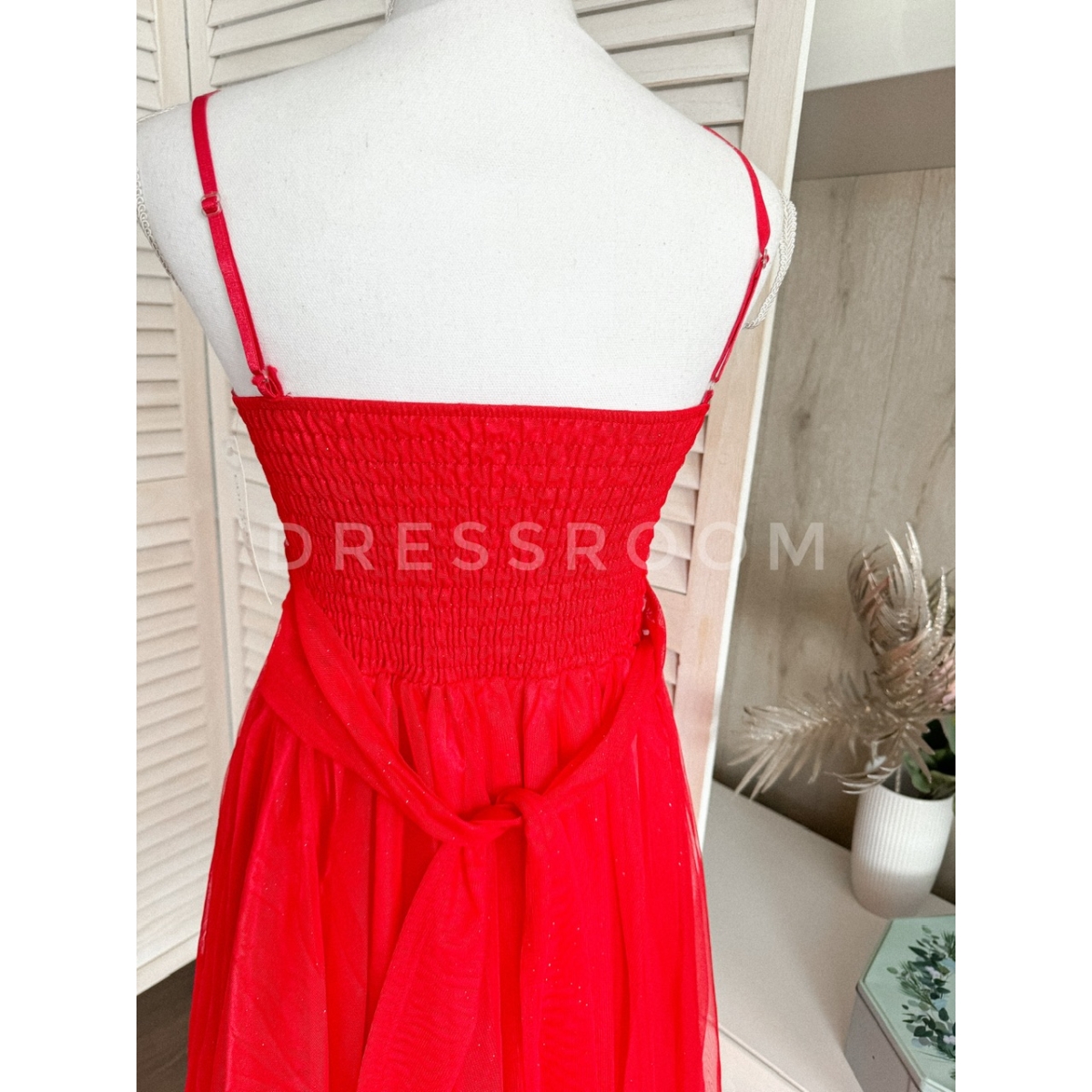 LUXORY csillámos ruha - Piros - Menyecske ruha