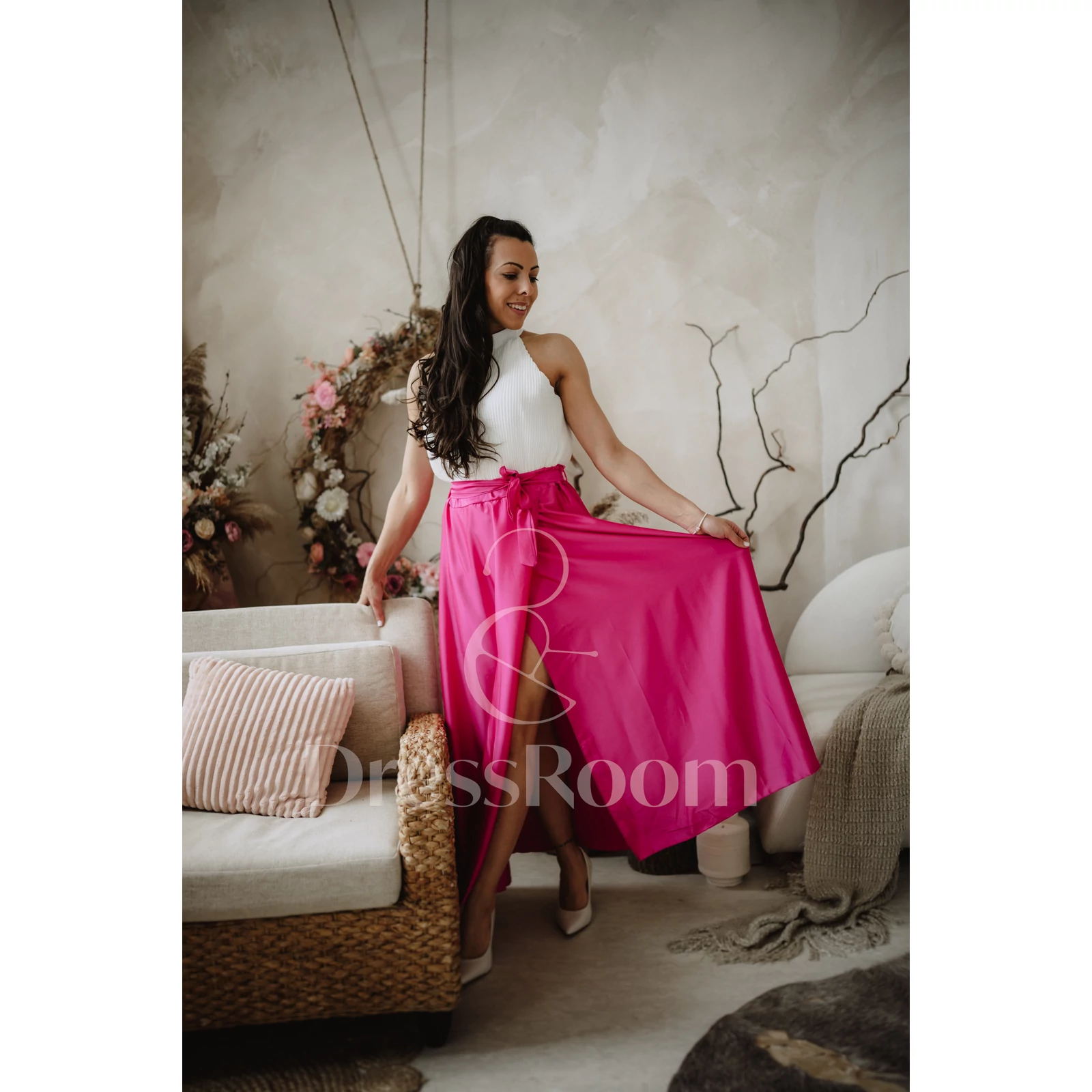 Kép 1/2 - SATIN szoknya - Fuxia