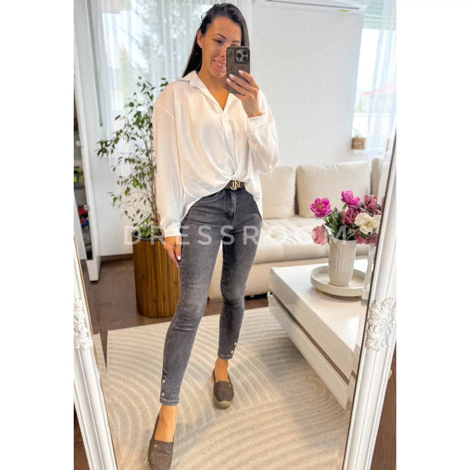 Kép 2/4 - GREY SKINNY nadrág - Sötét szürke