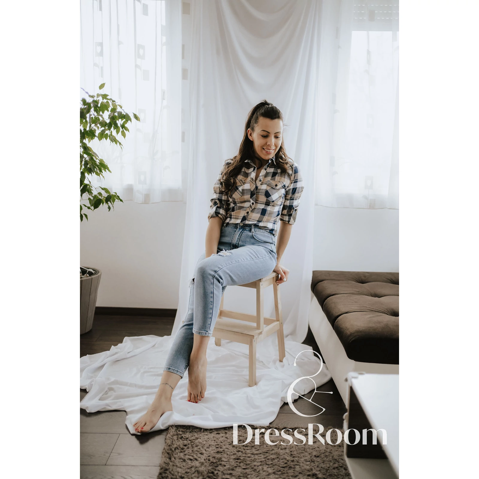 Kép 1/2 - WEST STYLE kockás ing - Barna kockás