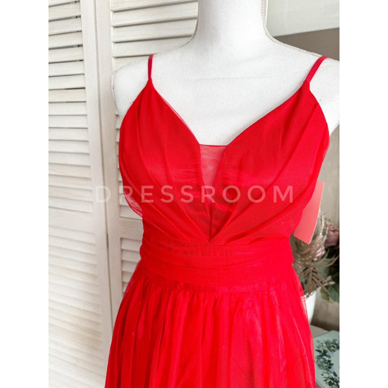 Kép 2/3 - LUXORY csillámos ruha - Piros - Menyecske ruha
