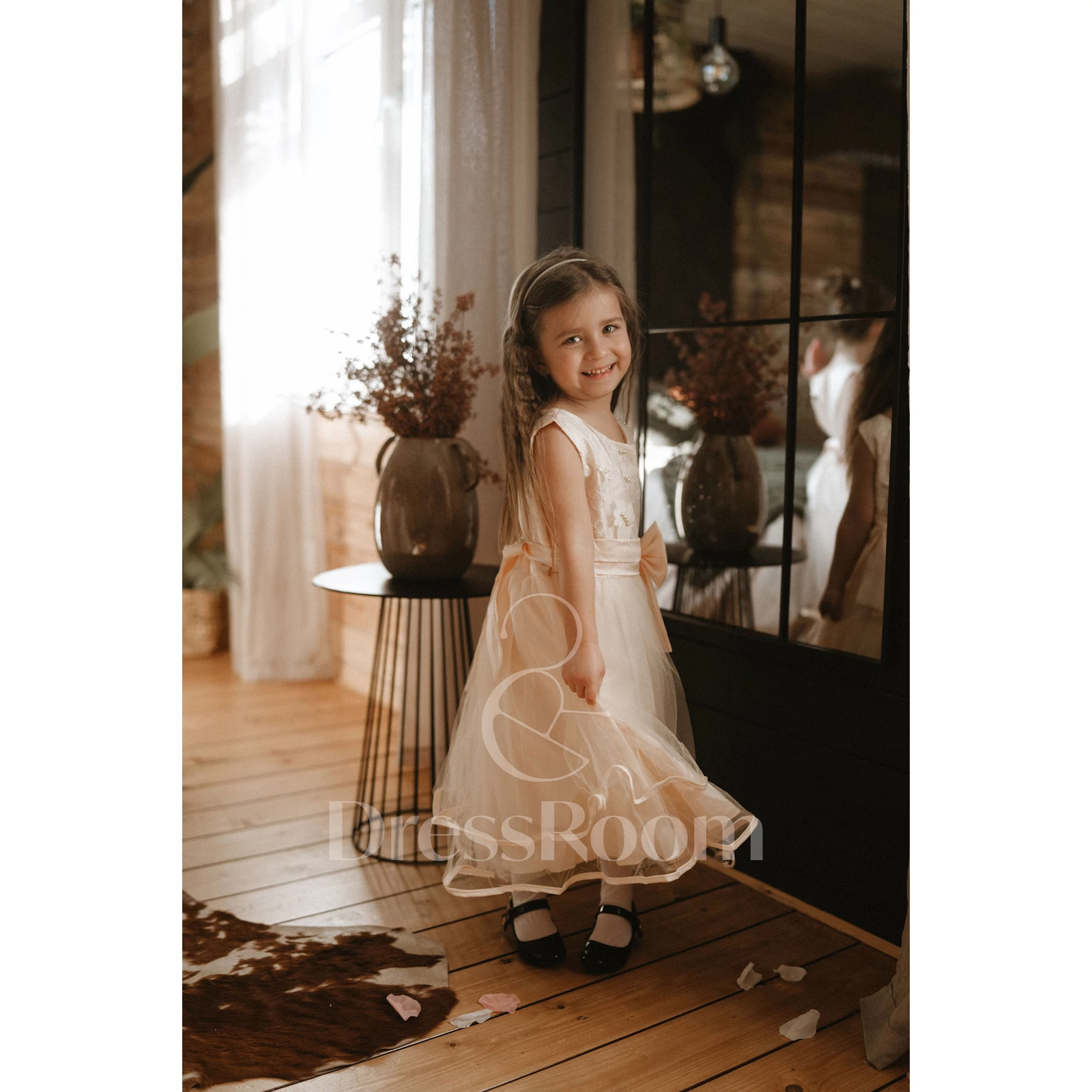 Kép 3/7 - CINDERELLA kislány koszorúslány ruha - Sárga