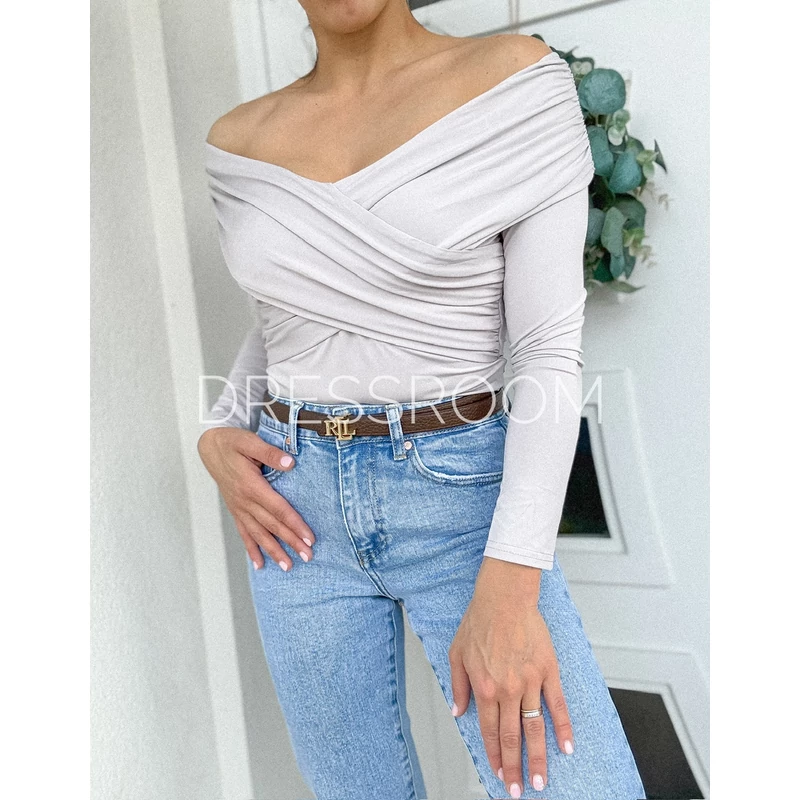 HOLLY rugalmas anyagú body - Szürke