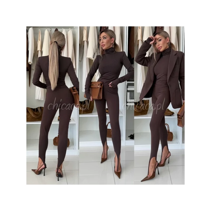 POLARIS különleges leggings - Csokibarna