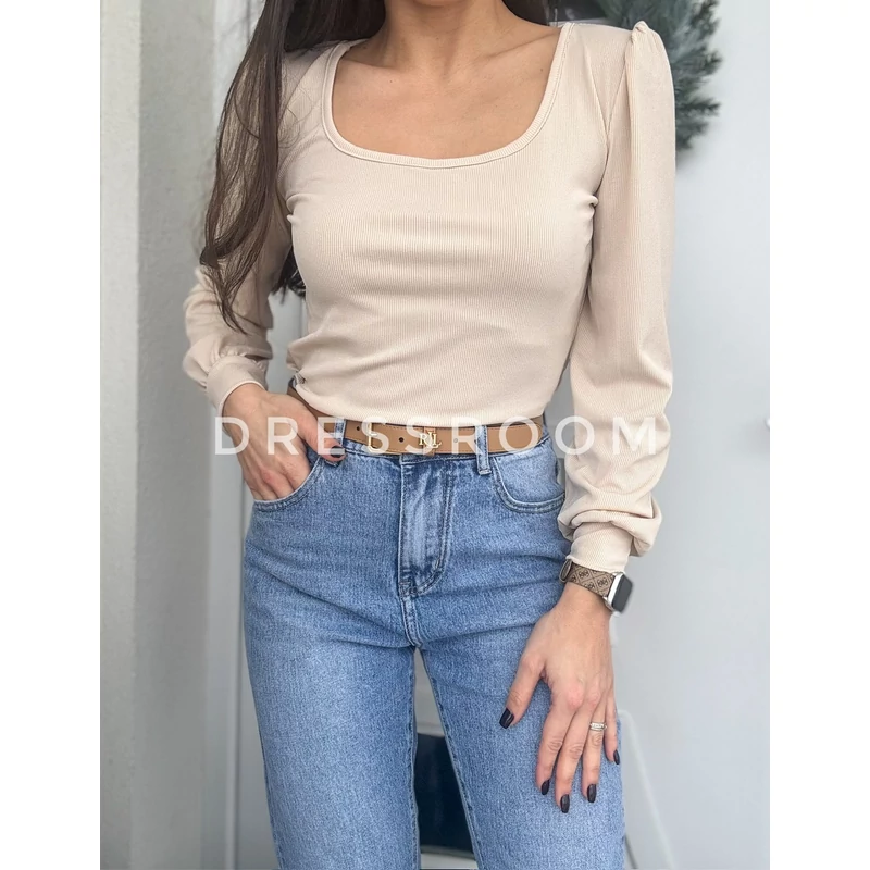 MOLLY pamut felső - Beige