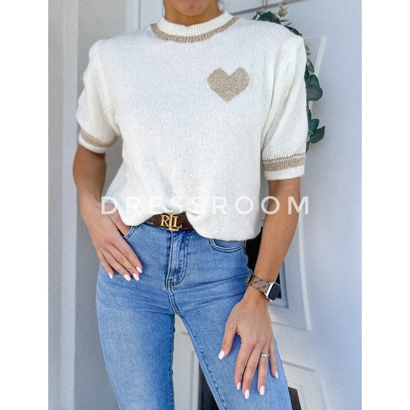 HEART puha anyagú felső - Beige
