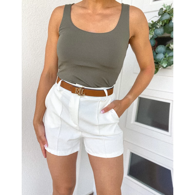 ELLIE dekoltált TRIKÓ - Khaki