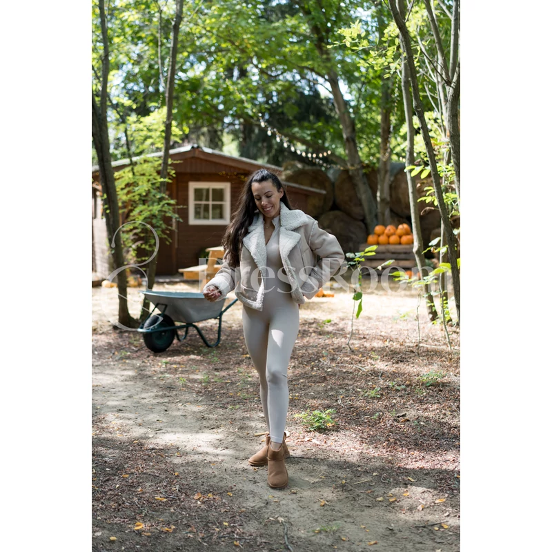 BASIC bordázott overall - Beige - Hosszúujjú