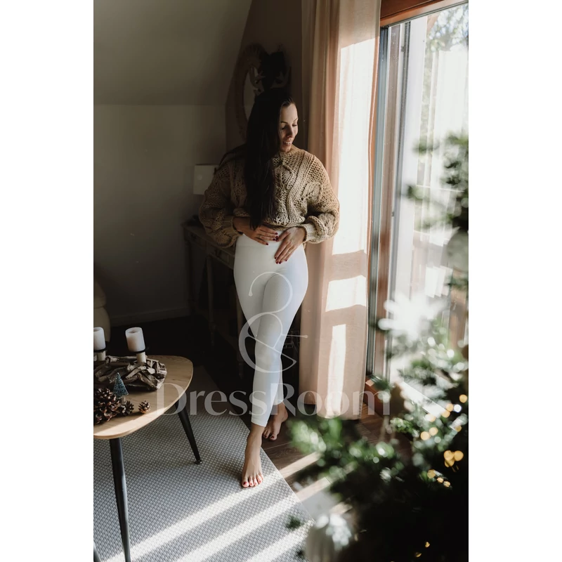 BASIC bordázott leggings - Fehér